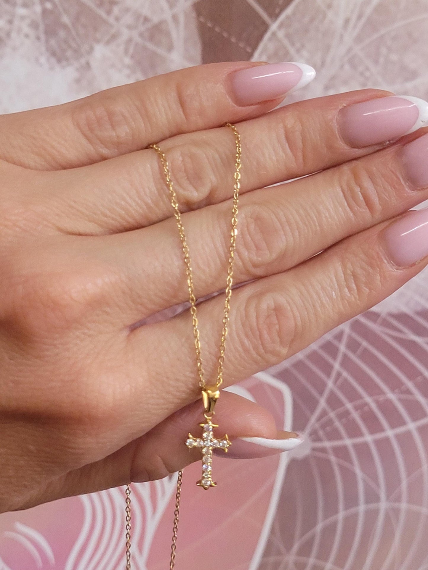 Golden Cross necklace / Faith jewellery / Gold / Simple / Simplicity / Minimal / Gift / Cute / Pretty / Waterproof jewellery