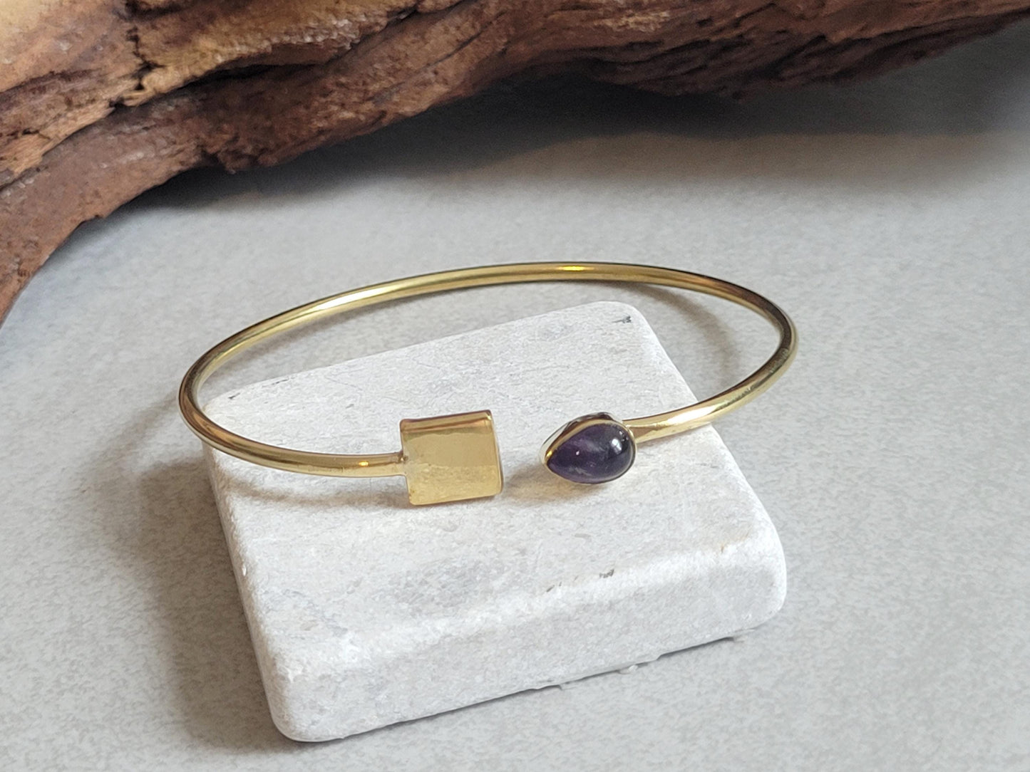 Golden bangle / Simple bracelet / Minimal / Minimalist / Elegant / Adjustable / Gift / Silver jewellery / Boho / Brass/ Gold