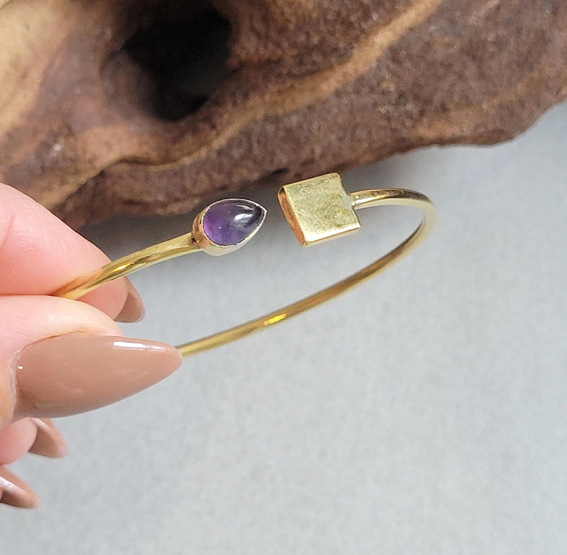 Golden bangle / Simple bracelet / Minimal / Minimalist / Elegant / Adjustable / Gift / Silver jewellery / Boho / Brass/ Gold