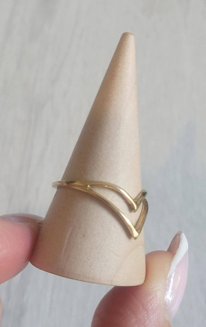 Simple golden ring / Classic ring / Gift / Timeless / Minimal / Minimalist / Pretty / Everyday wear / Point ring / Thumb ring / brass