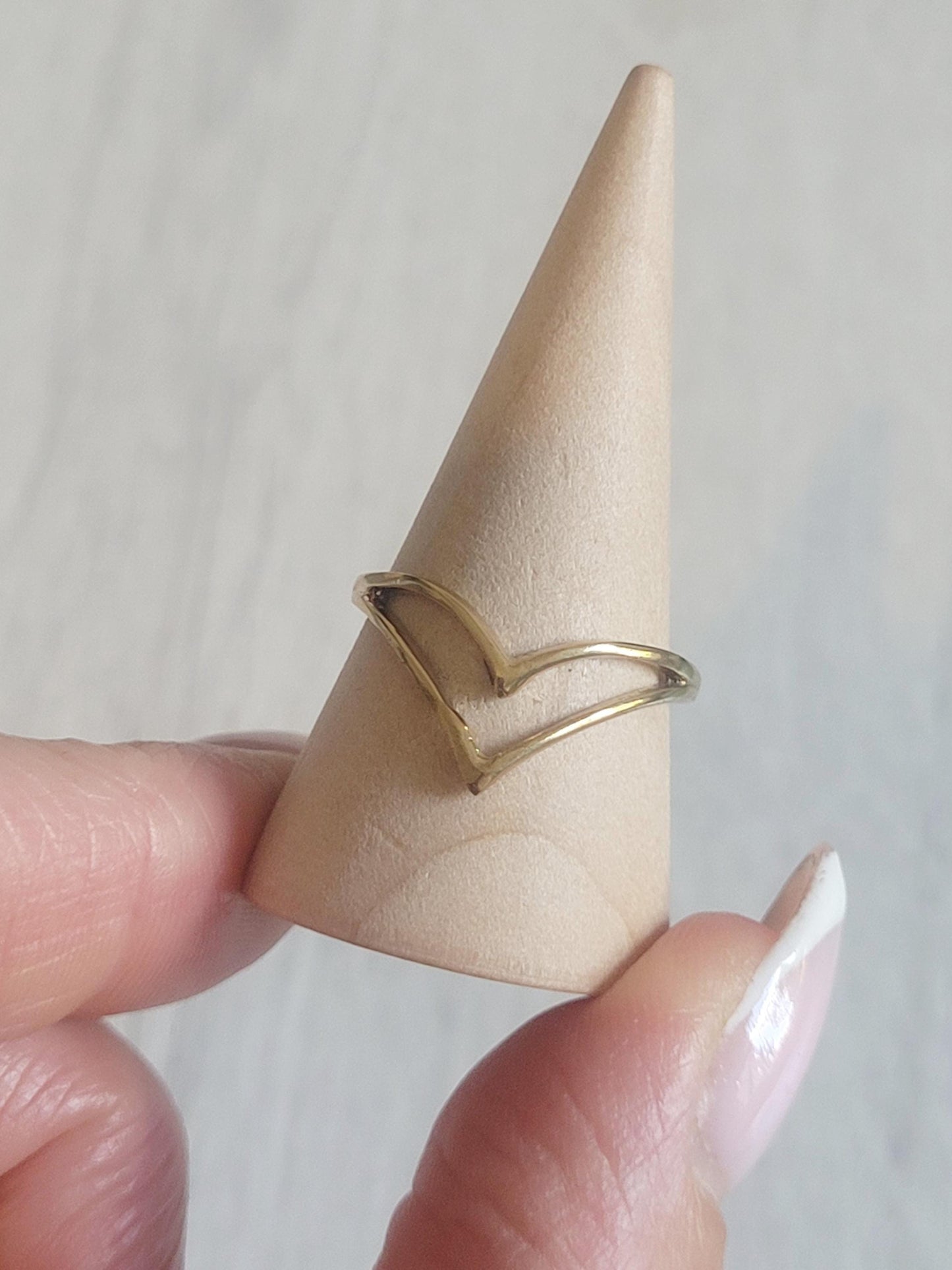Simple golden ring / Classic ring / Gift / Timeless / Minimal / Minimalist / Pretty / Everyday wear / Point ring / Thumb ring / brass