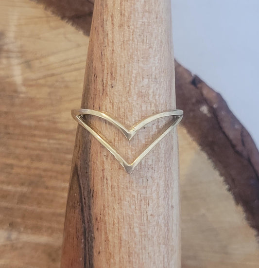 Simple golden ring / Classic ring / Gift / Timeless / Minimal / Minimalist / Pretty / Everyday wear / Point ring / Thumb ring / brass