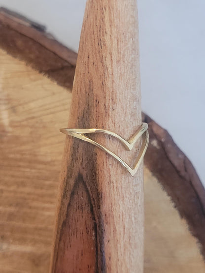 Simple golden ring / Classic ring / Gift / Timeless / Minimal / Minimalist / Pretty / Everyday wear / Point ring / Thumb ring / brass