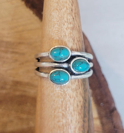 Silver multi stone ring / Statement / Gift / Ethnic / Silver jewellery / Elegant/ Pretty