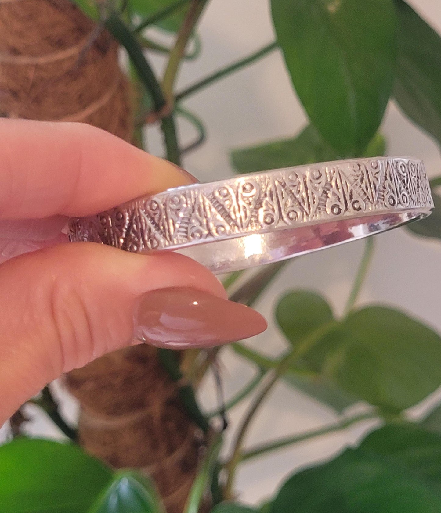 Silver bracelet / Detailed bracelet / Bangle Cuff / Simple / Minimal / Minimalist jewellery / Gift / Ethnic / Unisex bracelet / Band