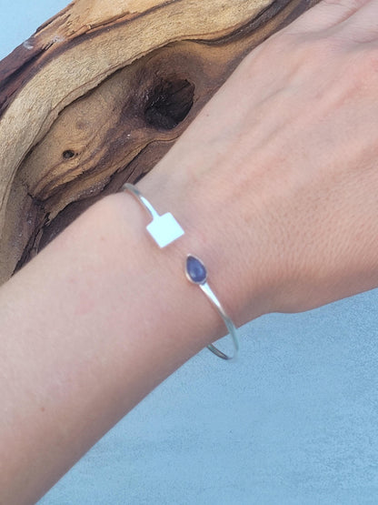 Silver bangle / Simple bracelet / Minimal / Minimalist / Elegant / Adjustable / Gift / Silver jewellery / Boho