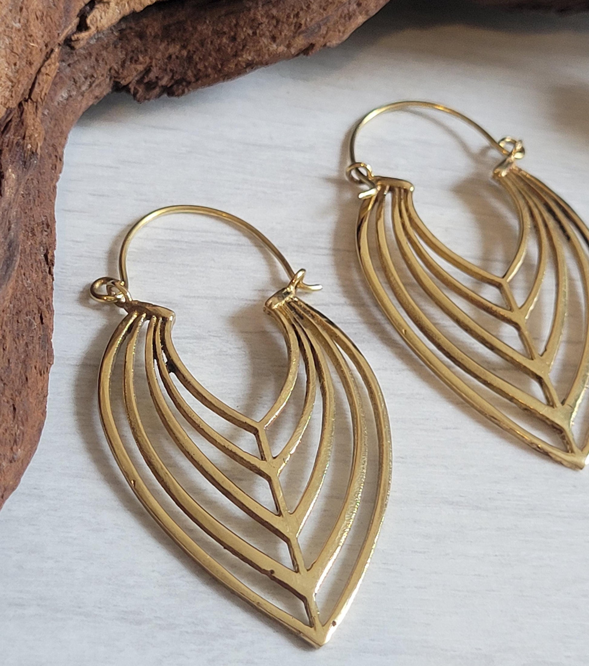 Brass Teardrop Earrings: Elegant Boho Jewelry