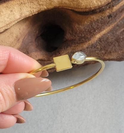 Golden bangle / Simple bracelet / Minimal / Minimalist / Elegant / Adjustable / Gift / Silver jewellery / Boho / Brass/ Gold
