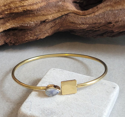 Golden bangle / Simple bracelet / Minimal / Minimalist / Elegant / Adjustable / Gift / Silver jewellery / Boho / Brass/ Gold