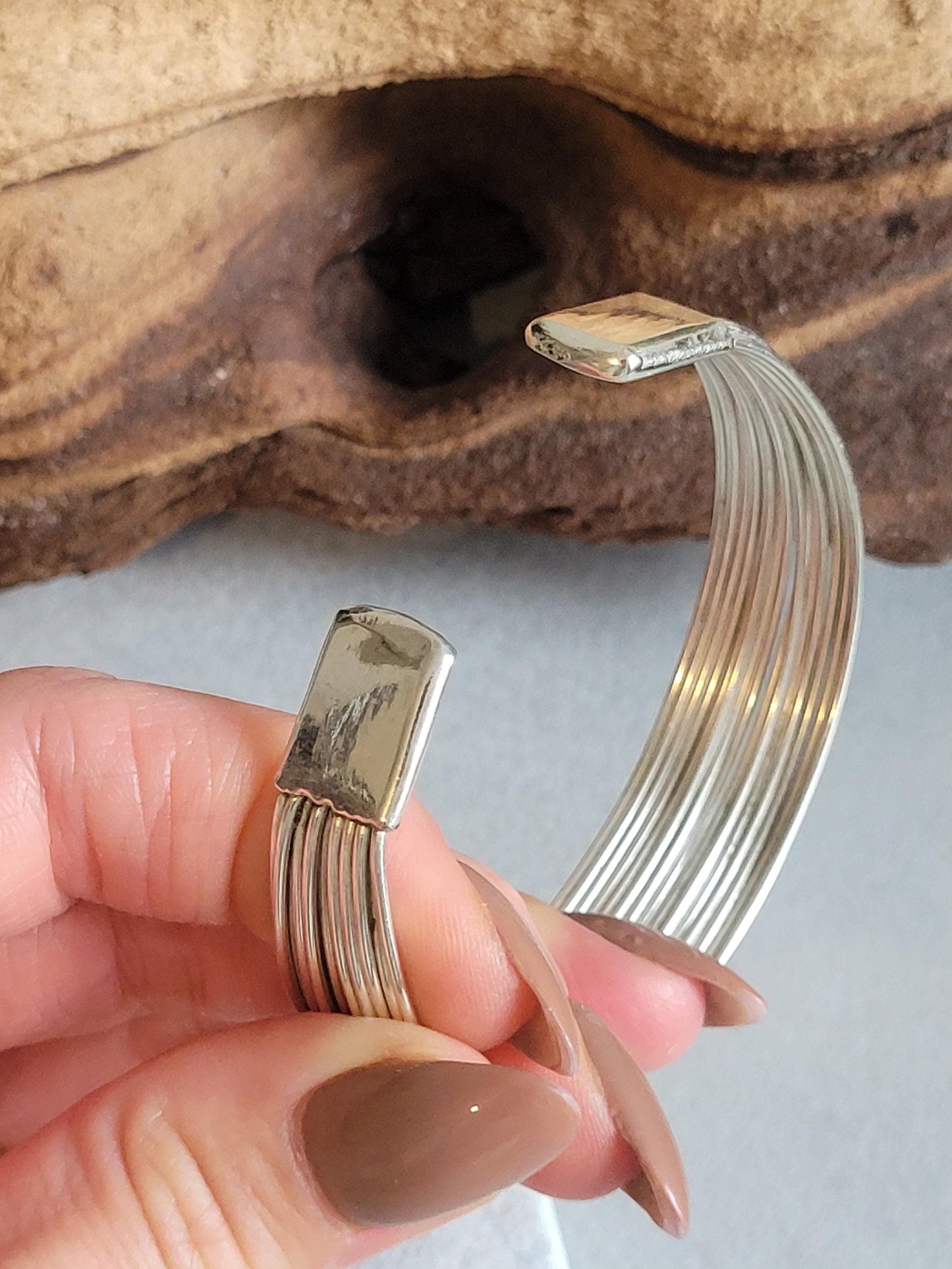 Silver bracelet / Detailed bracelet / Bangle Cuff / Simple / Minimal / Minimalist jewellery / Gift / Ethnic