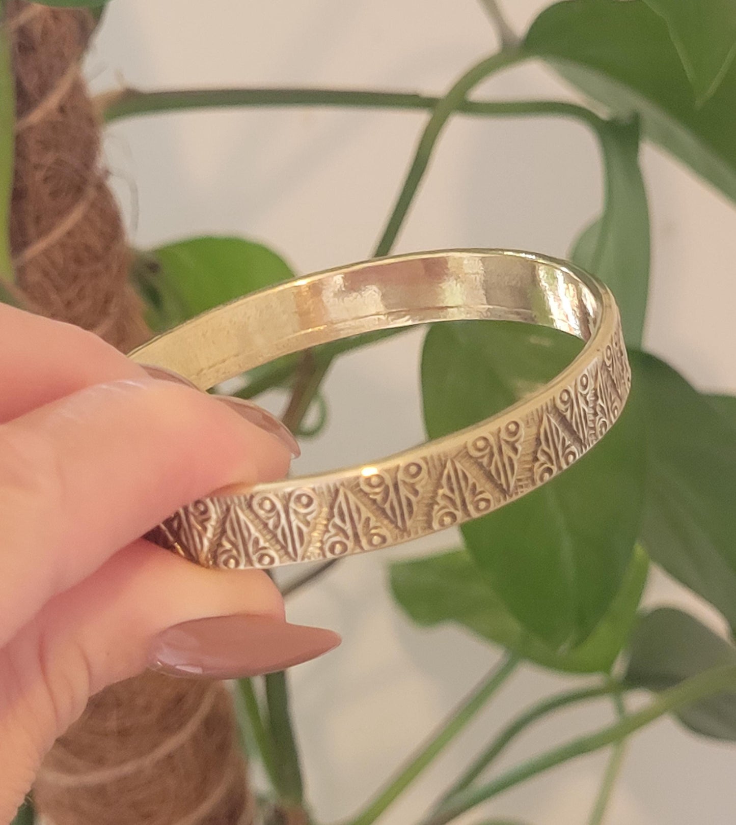 Brass bracelet / Detailed bracelet / Bangle Cuff / Simple / Minimal / Minimalist jewellery / Gift / Ethnic