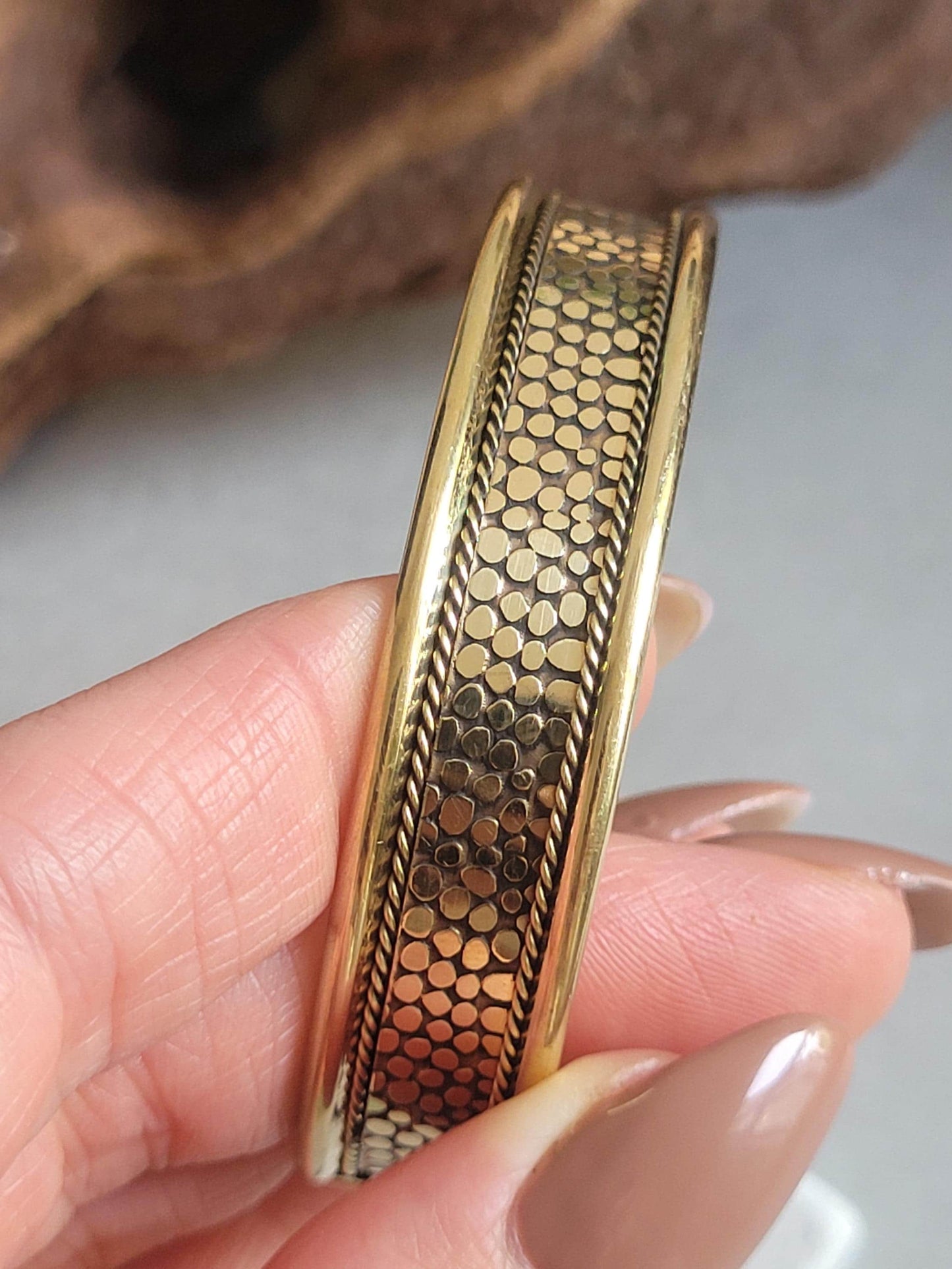 Brass bracelet / Detailed bracelet / Bangle Cuff / Simple / Minimal / Minimalist jewellery / Gift / Ethnic /