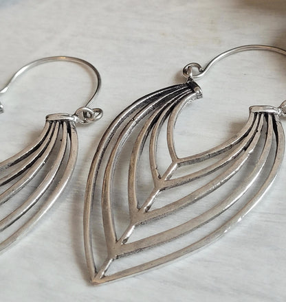 Elegant Silver Teardrop Earrings: Handmade Boho Jewelry