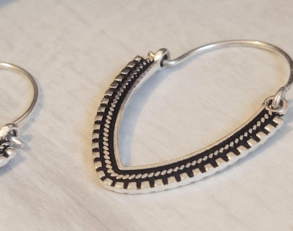 Dainty Silver Plated Hoop Earrings: Minimalist Bohemian Jewelry