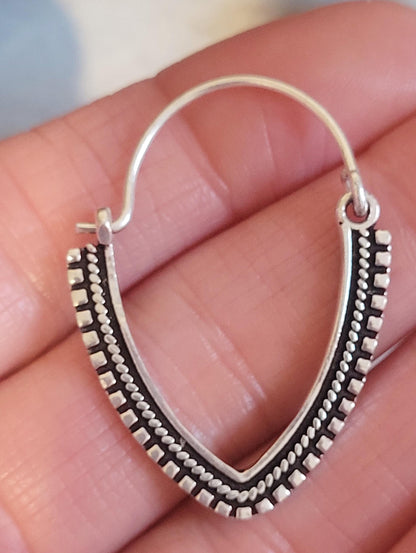 Dainty Silver Plated Hoop Earrings: Minimalist Bohemian Jewelry