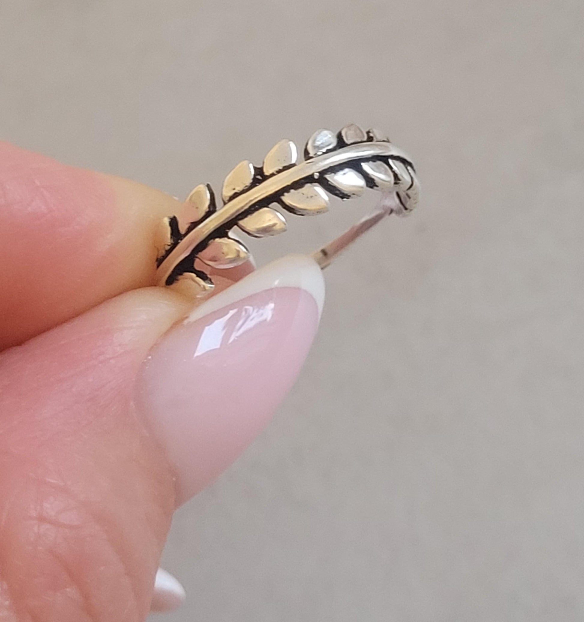 Silver Feather Ring: Dainty Leaf Jewelry, Nature Inspired