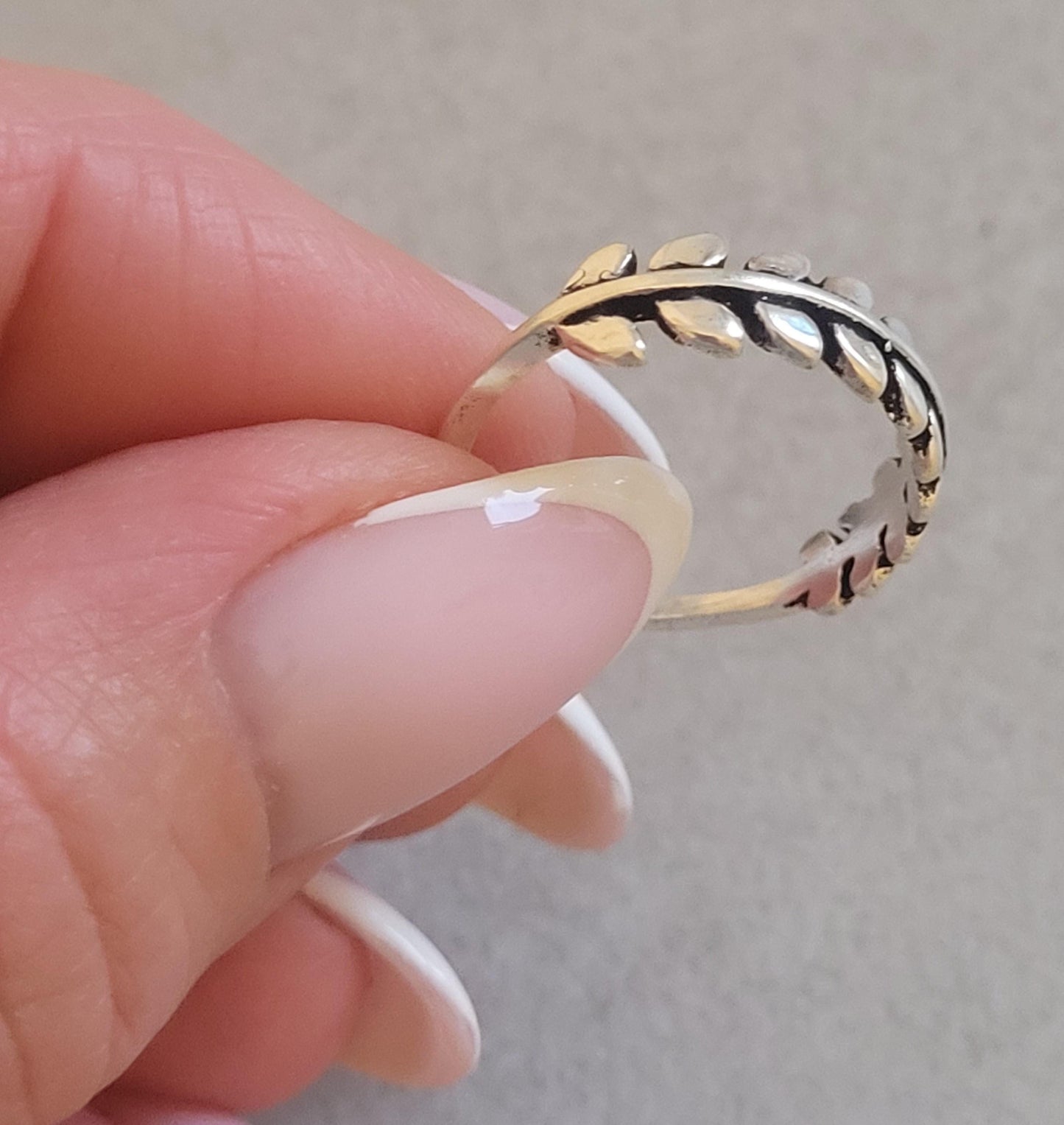 Silver Feather Ring: Dainty Leaf Jewelry, Nature Inspired