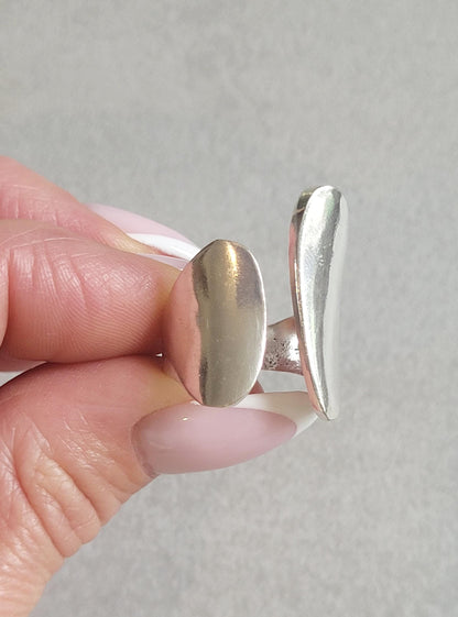 Adjustable Silver Statement Ring: Handmade Boho Jewelry