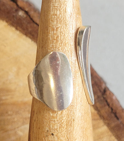 Adjustable Silver Statement Ring: Handmade Boho Jewelry