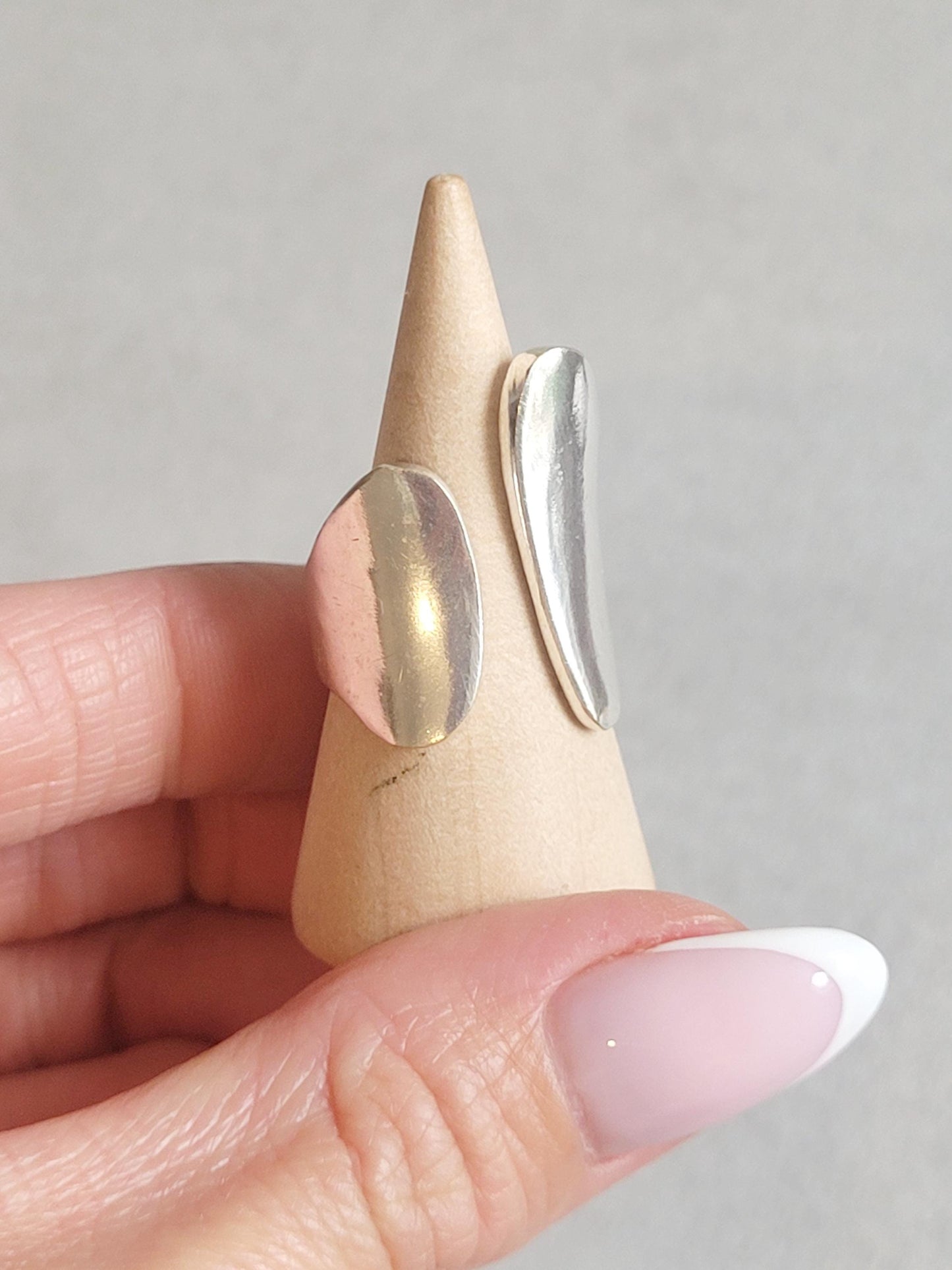 Adjustable Silver Statement Ring: Handmade Boho Jewelry