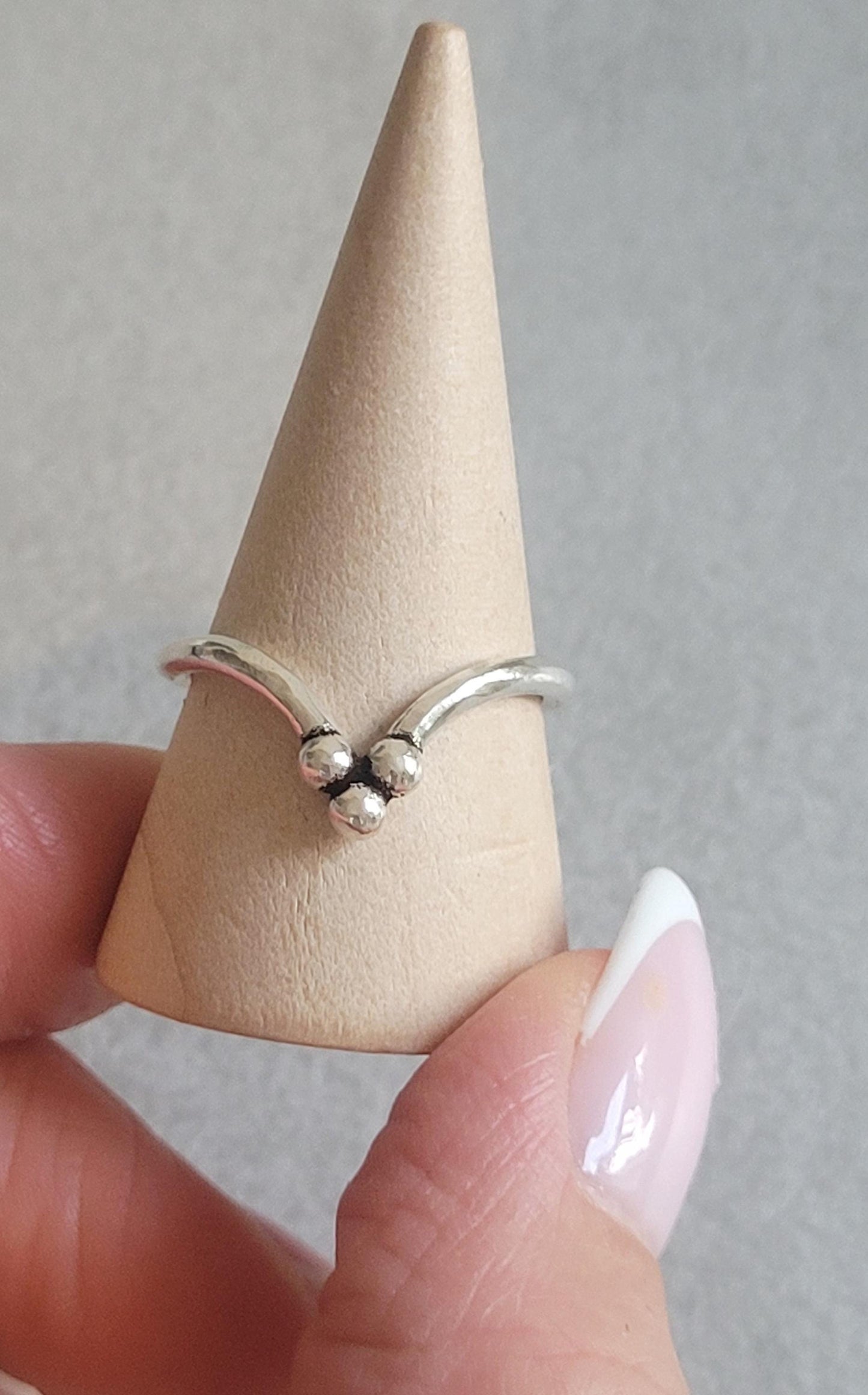 Minimalist Silver Point Ring: Elegant Dainty Jewelry