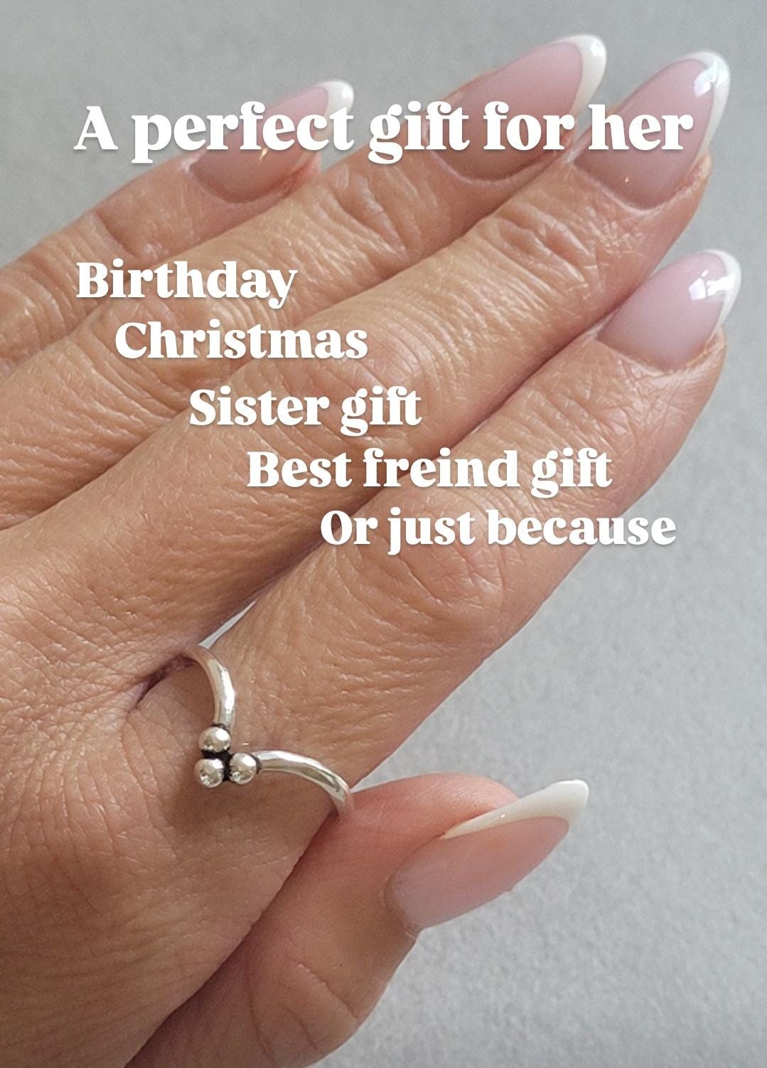 Minimalist Silver Point Ring: Elegant Dainty Jewelry