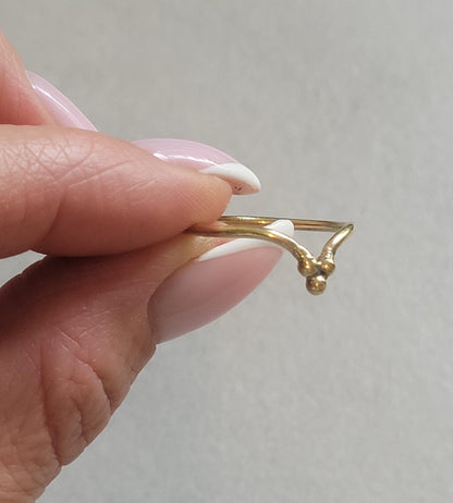 Minimalist Brass Point Ring: Elegant Dainty Jewelry