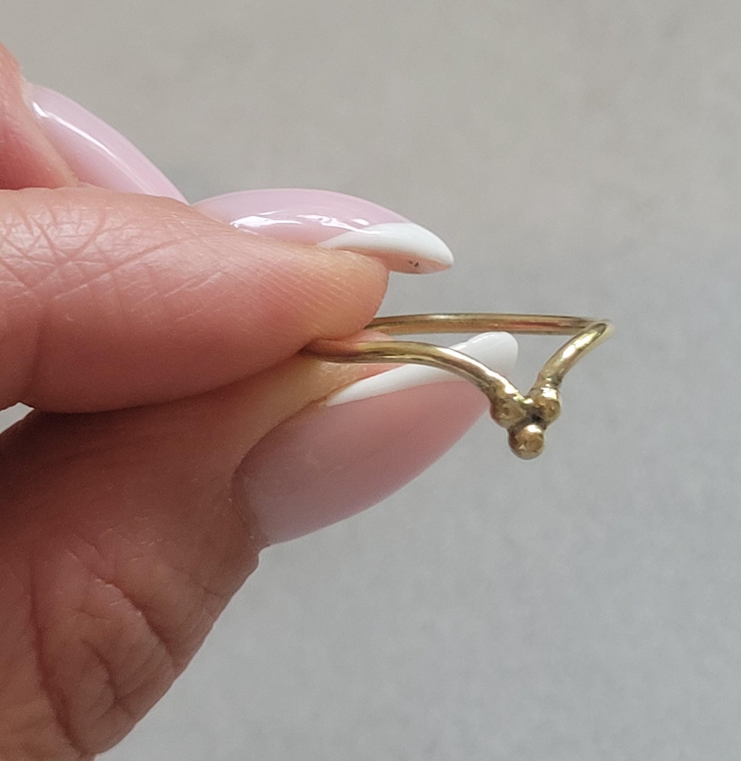 Minimalist Brass Point Ring: Elegant Dainty Jewelry