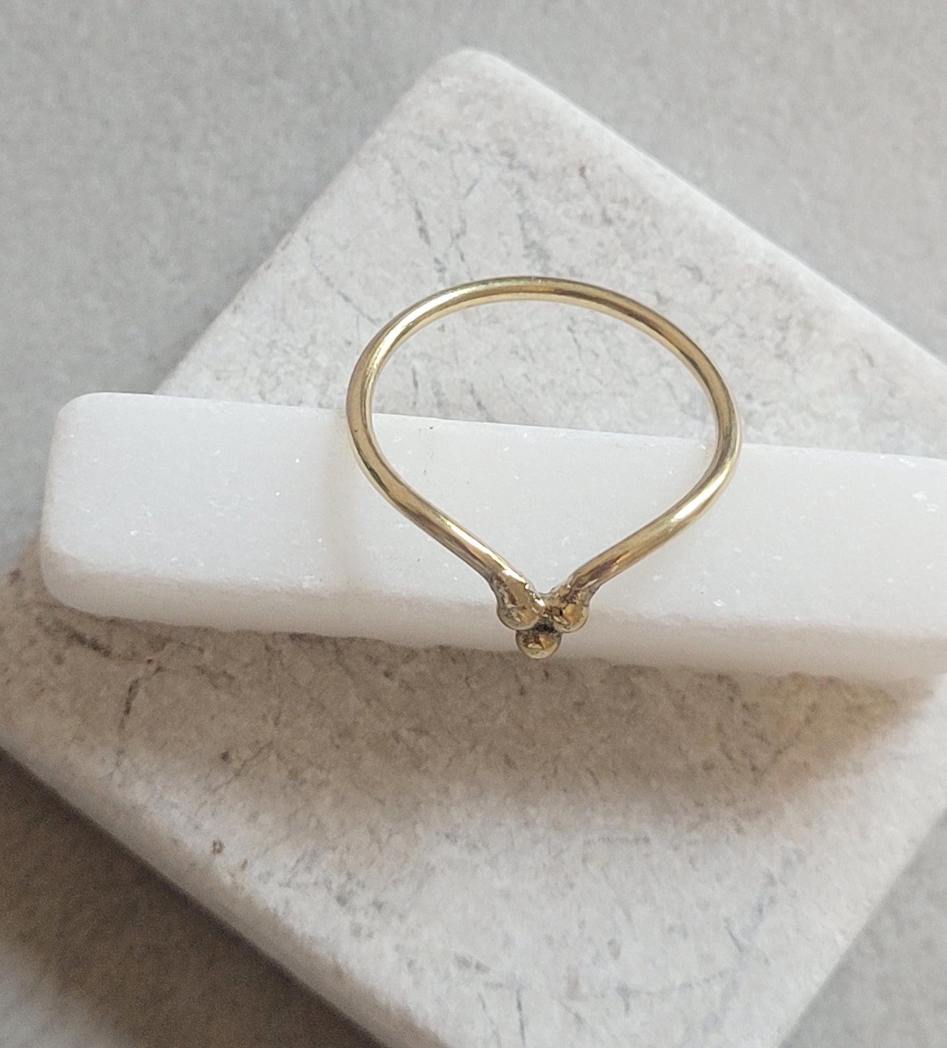 Minimalist Brass Point Ring: Elegant Dainty Jewelry