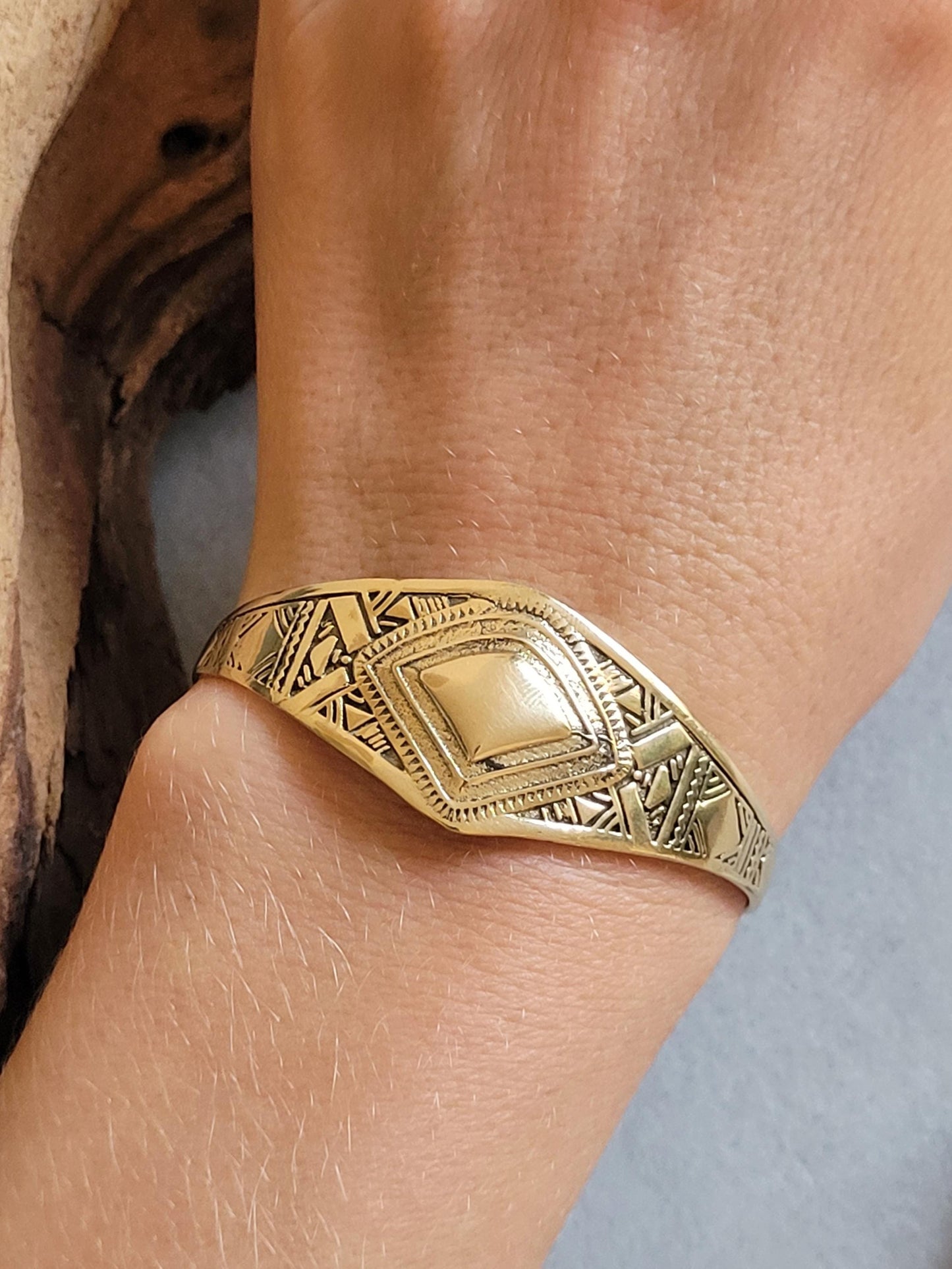 Gold detailed bracelet / Traditional / Intricate patterns / Cuff / Unique / Bracelet / Tribal / Ethnic / Jewellery / Brass