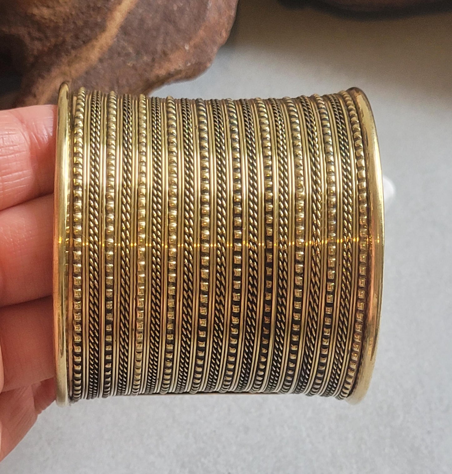 Brass cuff bracelet / Detailed jewellery / Statement piece / Ethnic style / Bohemian jewellery / Boho chic / Unique Gift ideas