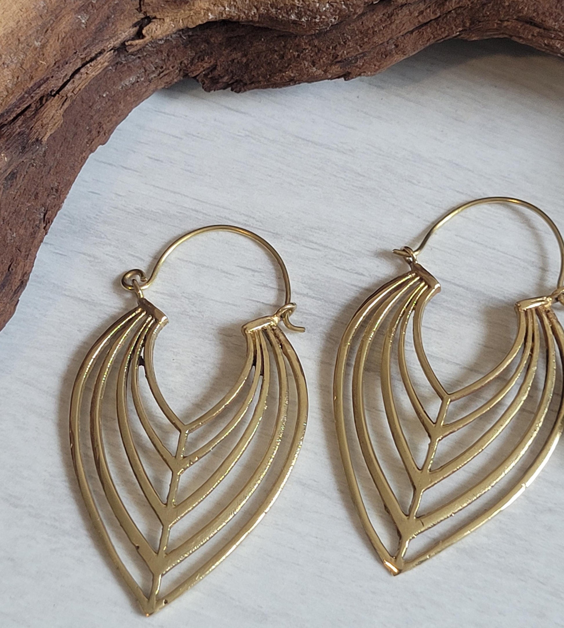 Brass Teardrop Earrings: Elegant Boho Jewelry