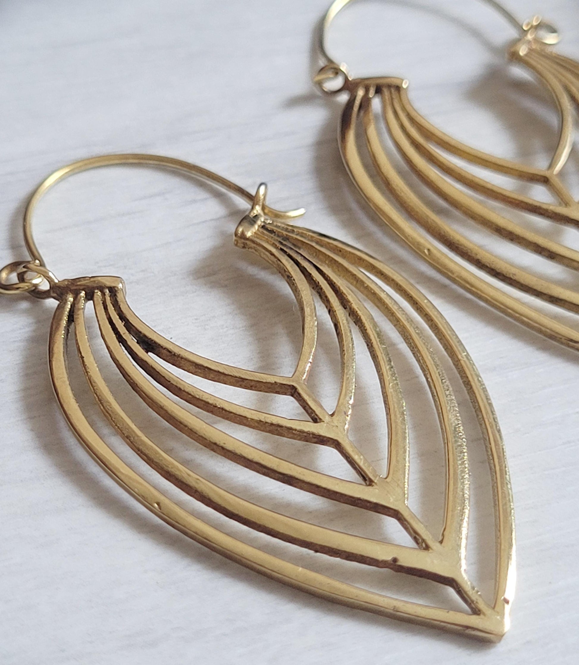 Brass Teardrop Earrings: Elegant Boho Jewelry