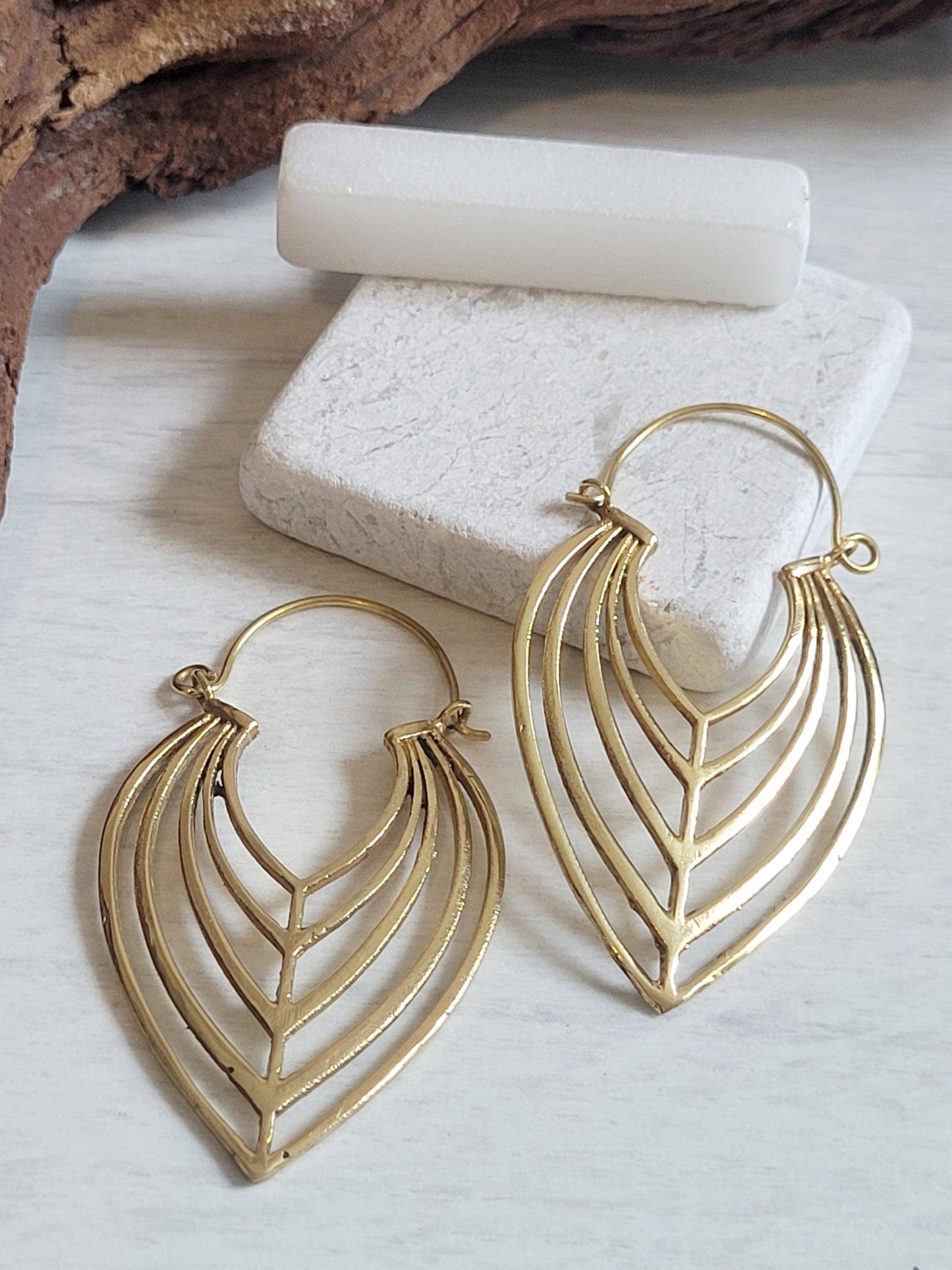 Brass Teardrop Earrings: Elegant Boho Jewelry