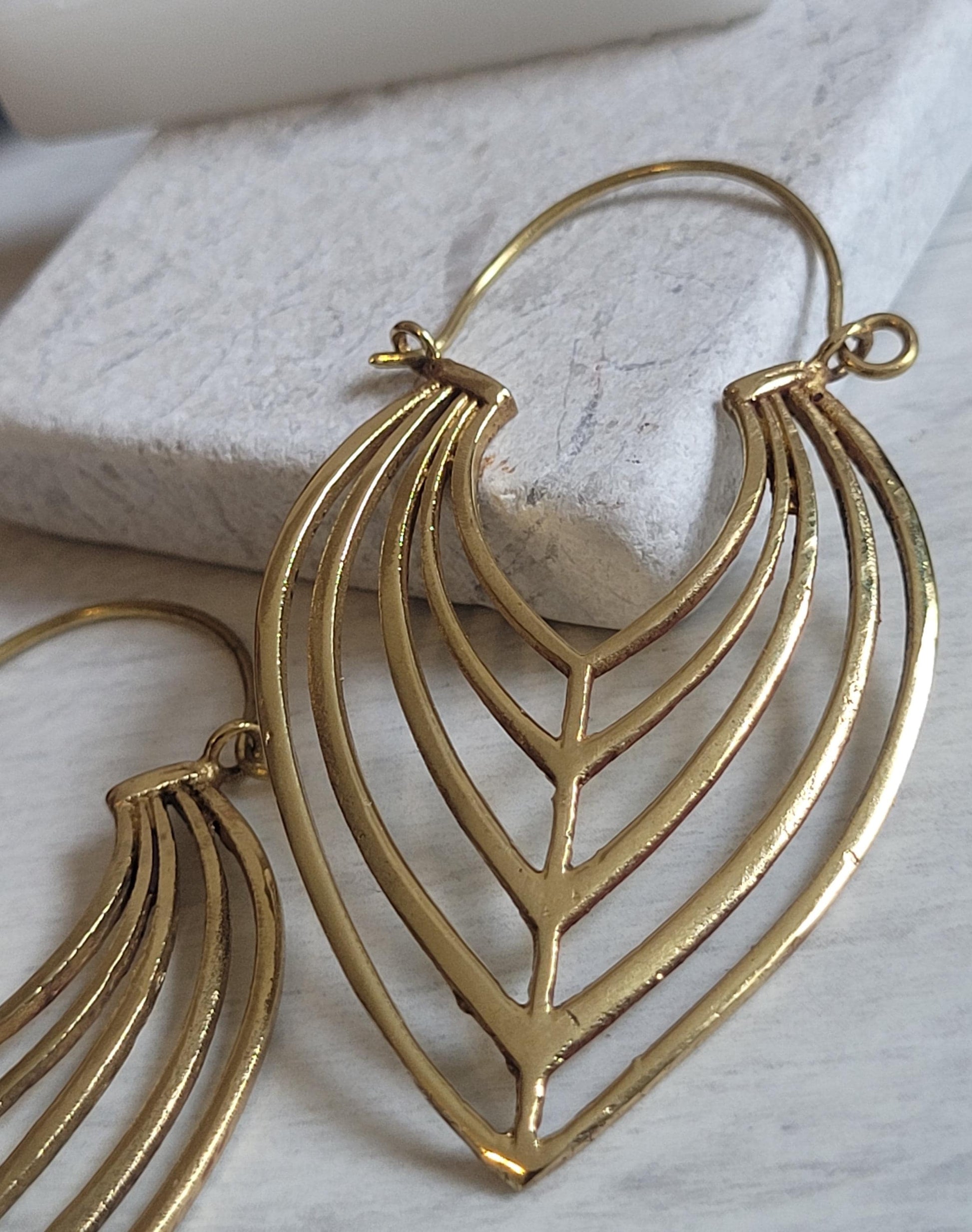 Brass Teardrop Earrings: Elegant Boho Jewelry