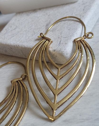 Brass Teardrop Earrings: Elegant Boho Jewelry