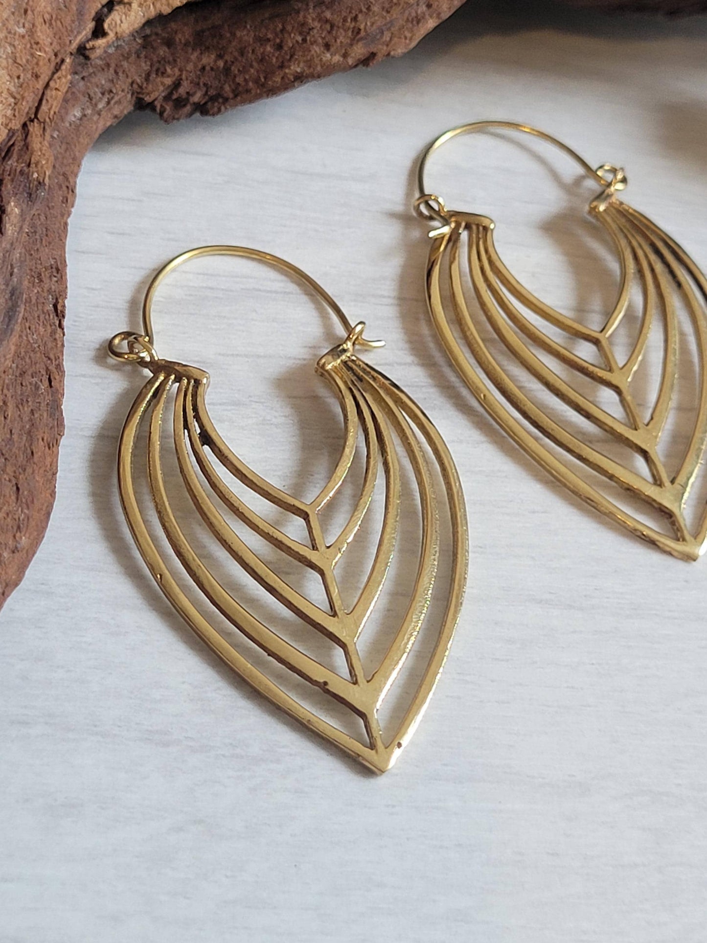 Brass Teardrop Earrings: Elegant Boho Jewelry