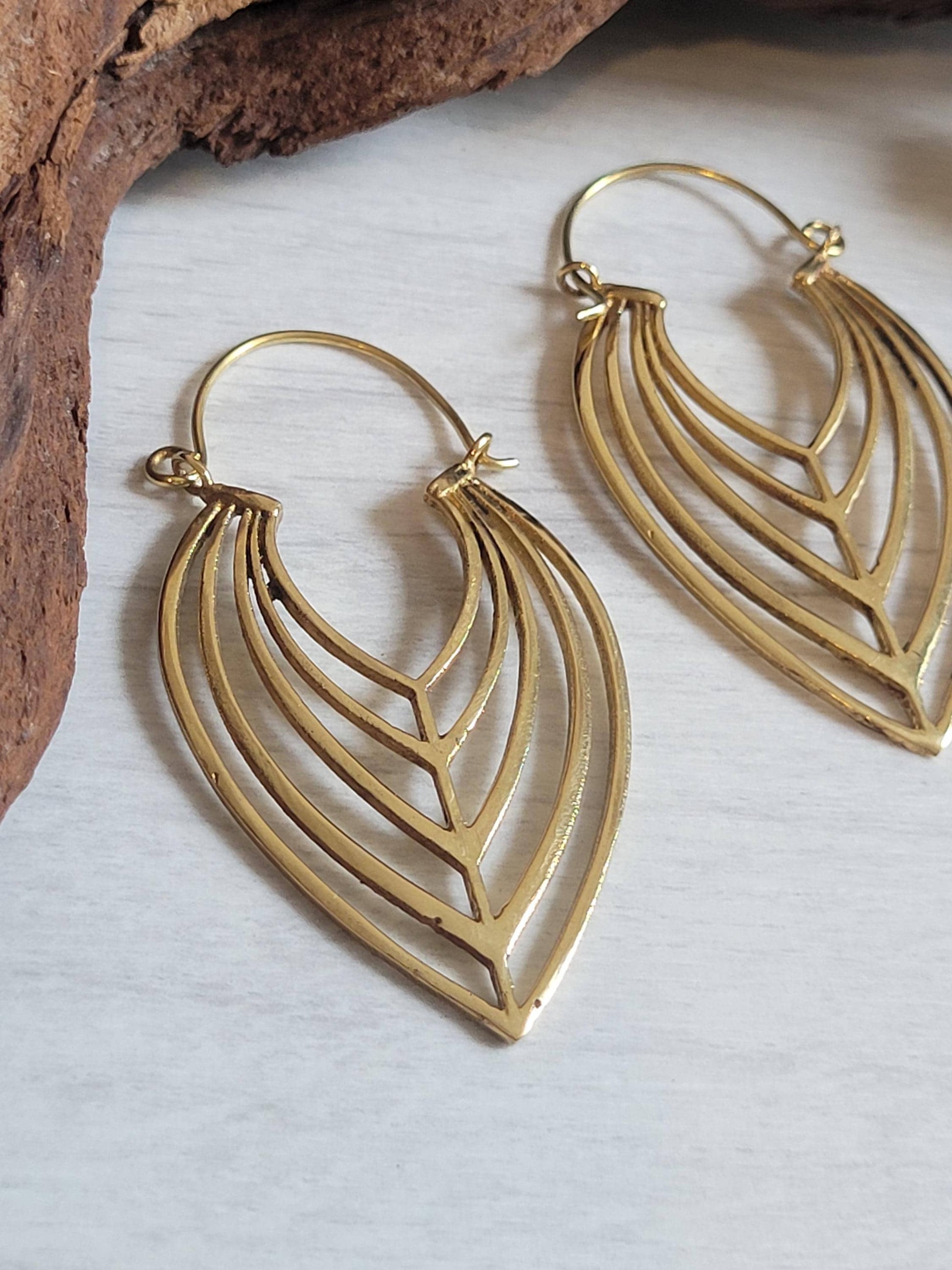 Brass Teardrop Earrings: Elegant Boho Jewelry