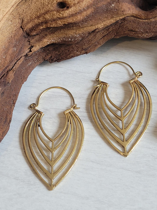 Brass Teardrop Earrings: Elegant Boho Jewelry