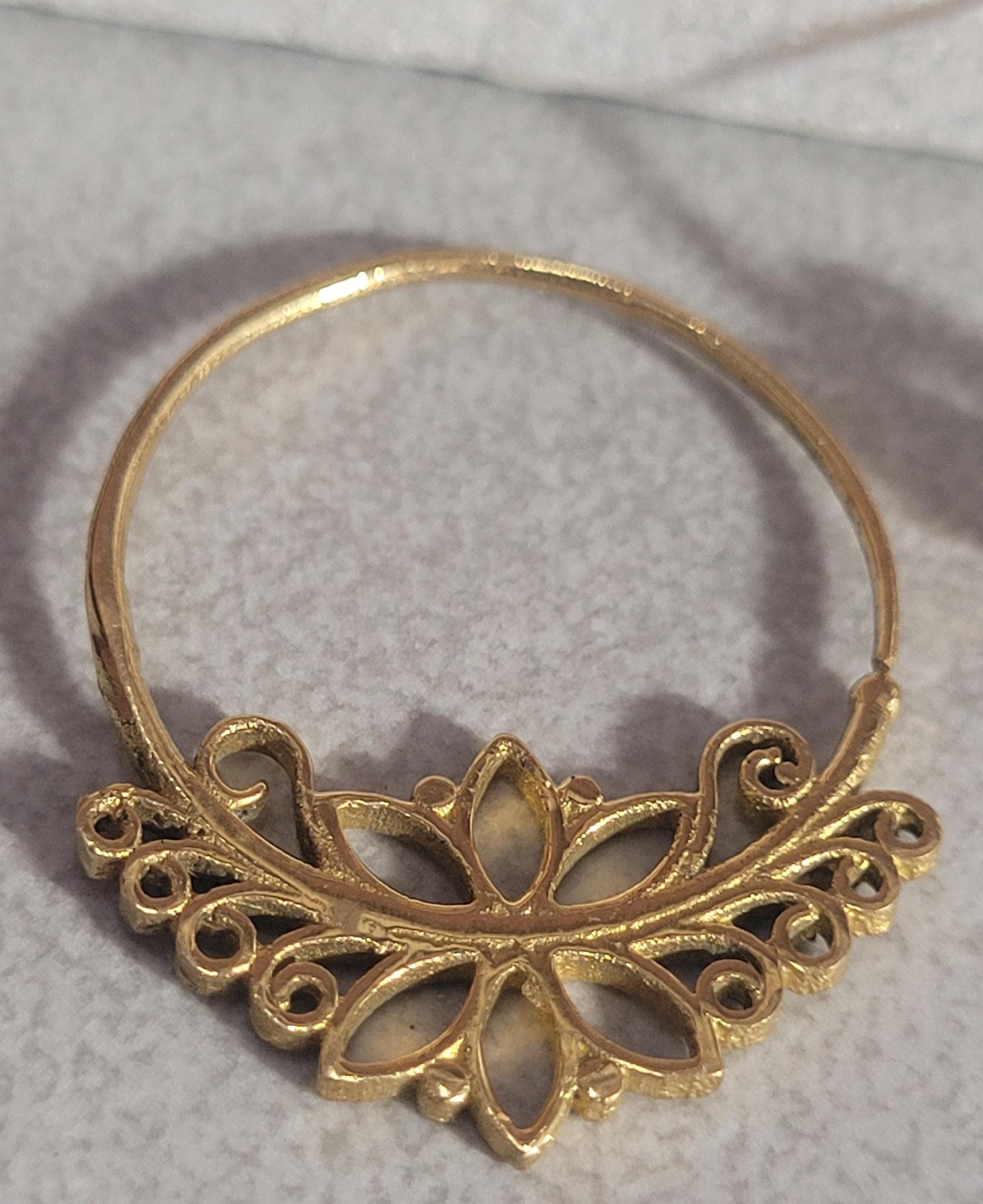 Brass spiral earrings gold jewellery gift : Gift for her