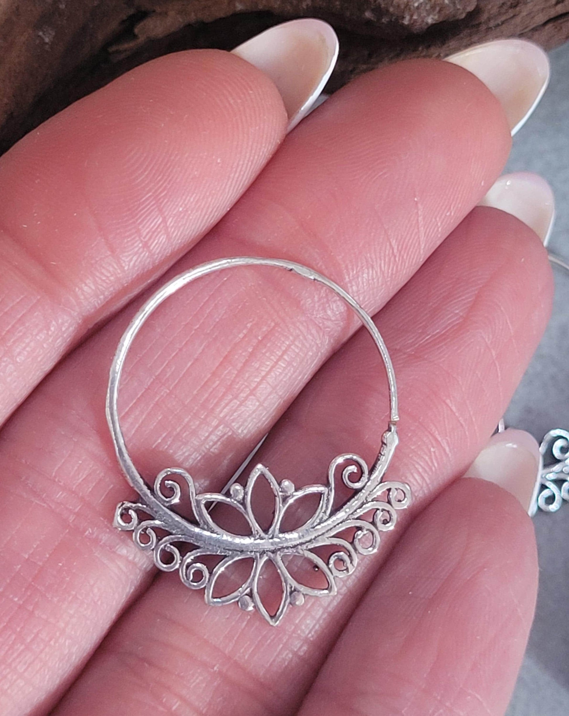 Spiral earrings silver jewellery gift : Gift for her