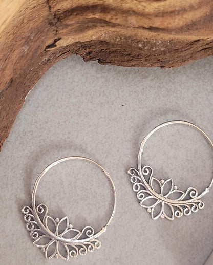 Spiral earrings silver jewellery gift : Gift for her