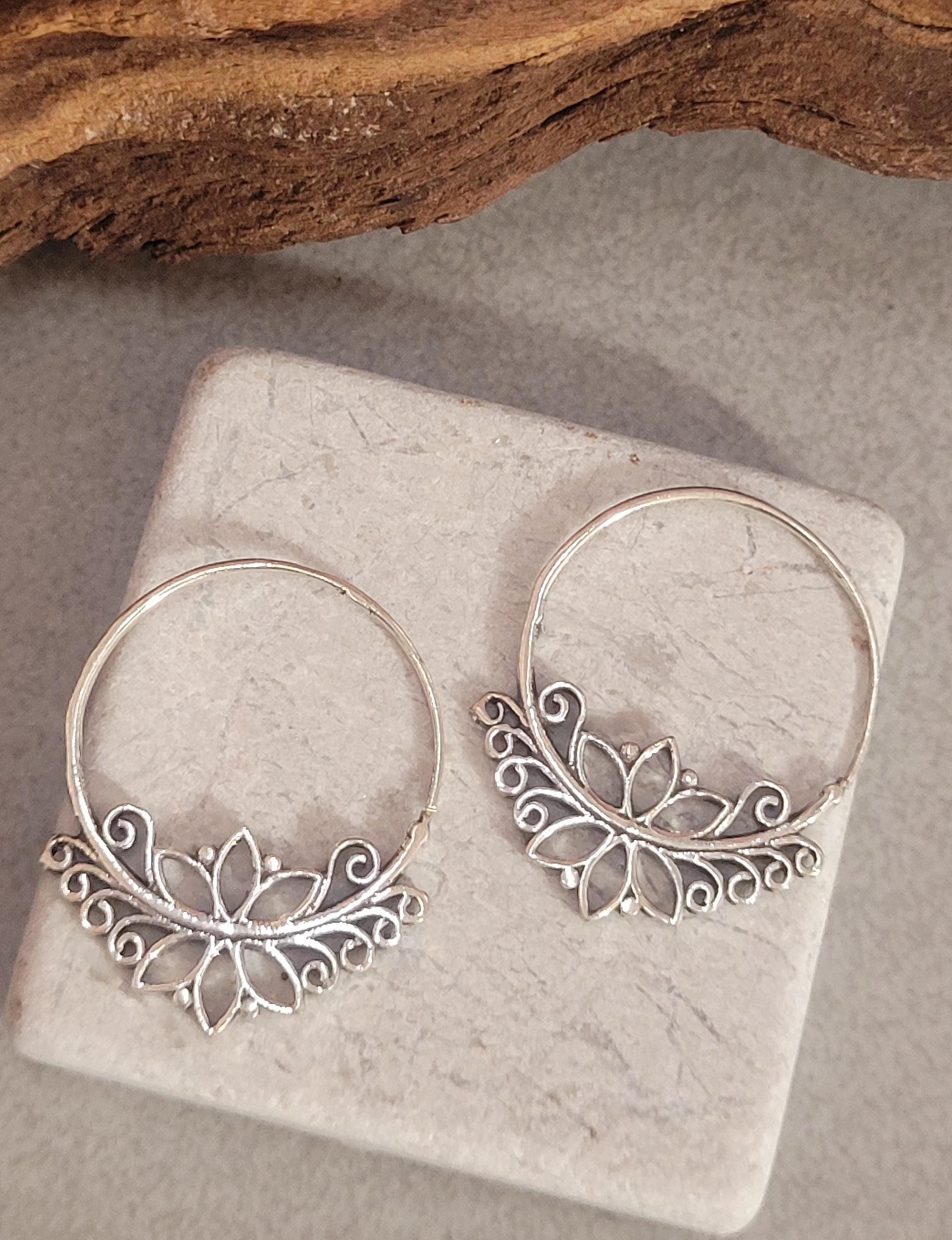 Spiral earrings silver jewellery gift : Gift for her