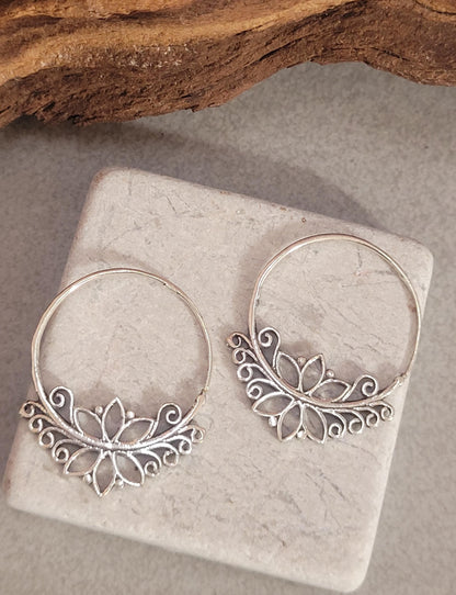 Spiral earrings silver jewellery gift : Gift for her