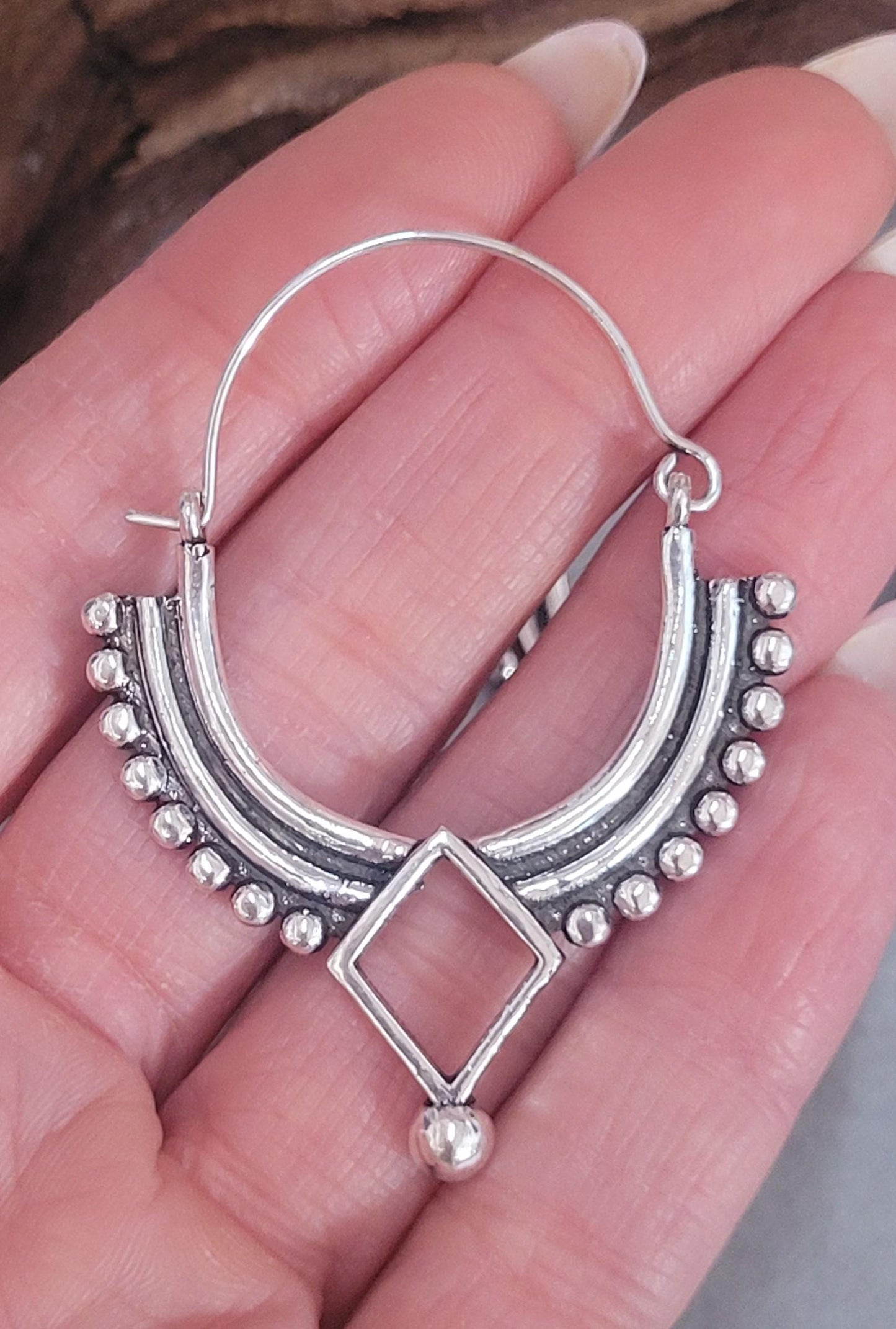 Silver bohemian hoops: Silver style unique jewellery