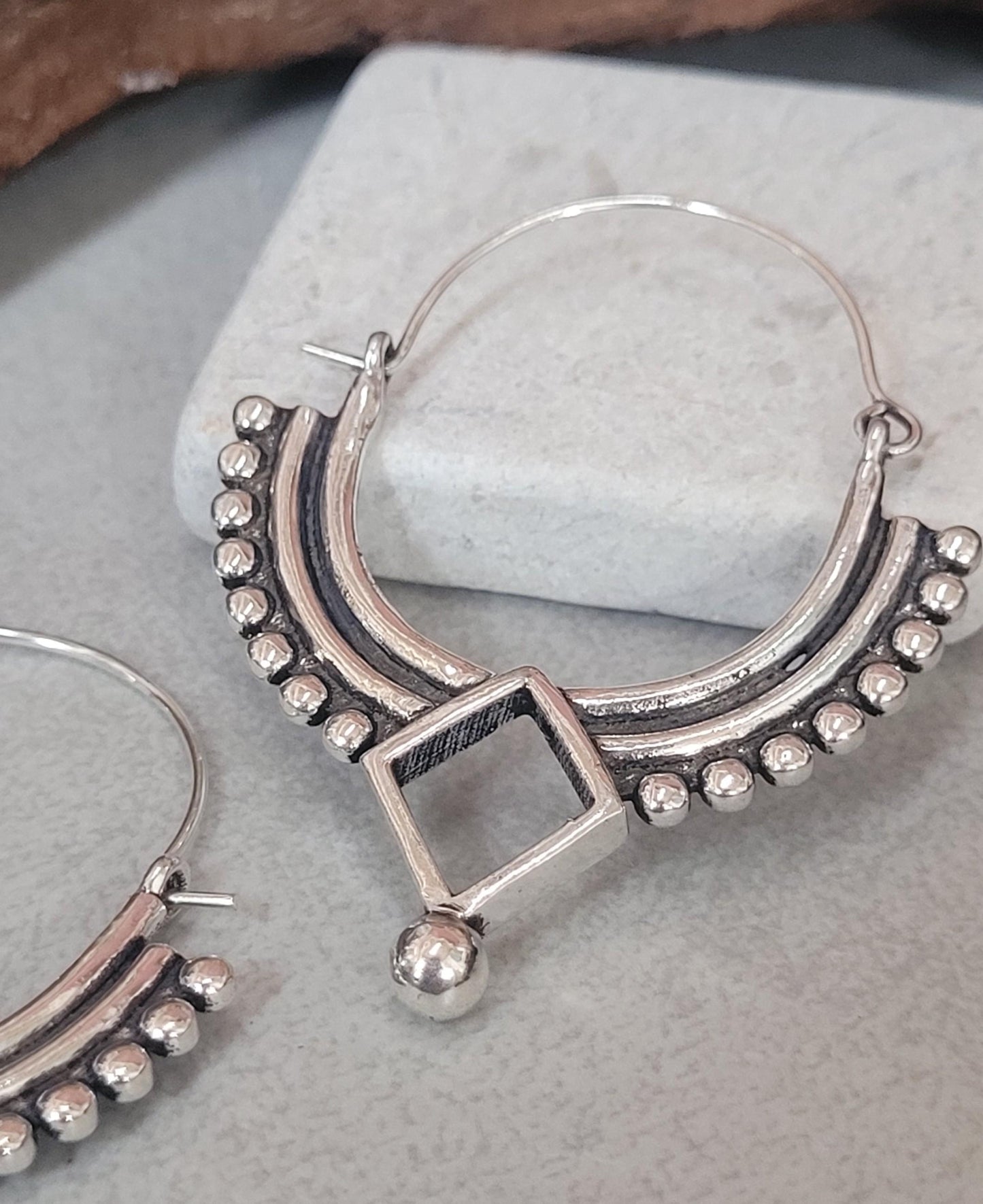 Silver bohemian hoops: Silver style unique jewellery