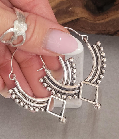 Silver bohemian hoops: Silver style unique jewellery