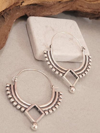 Silver bohemian hoops: Silver style unique jewellery