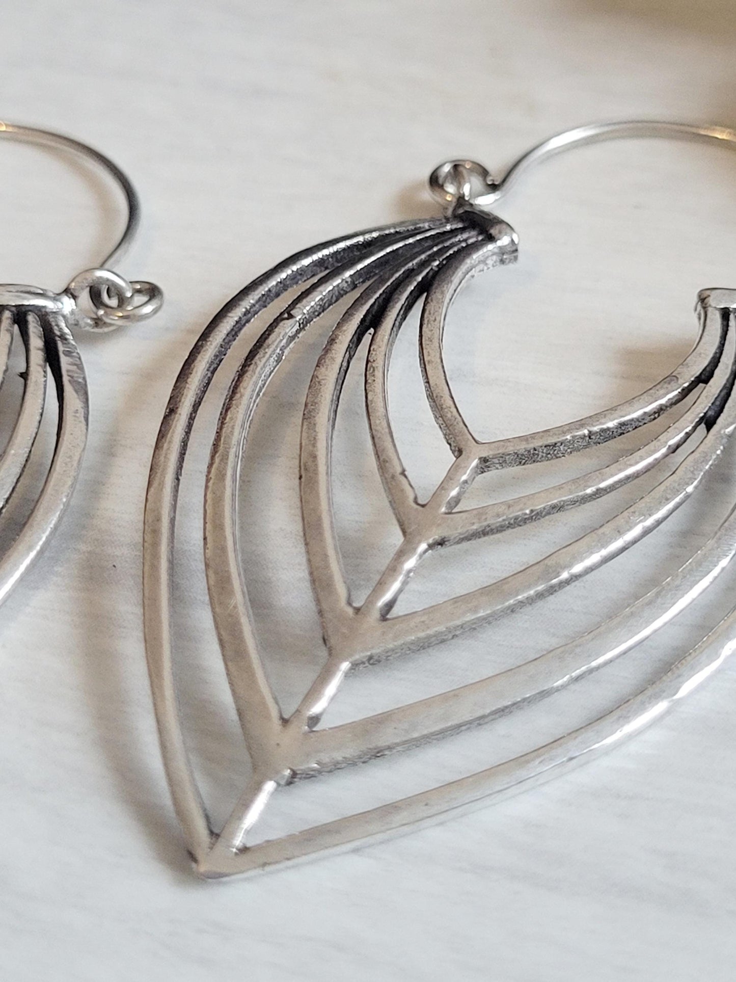 Elegant Silver Teardrop Earrings: Handmade Boho Jewelry