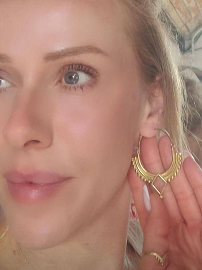 Gold bohemian hoops: Silver style unique jewellery / Golden jewellery